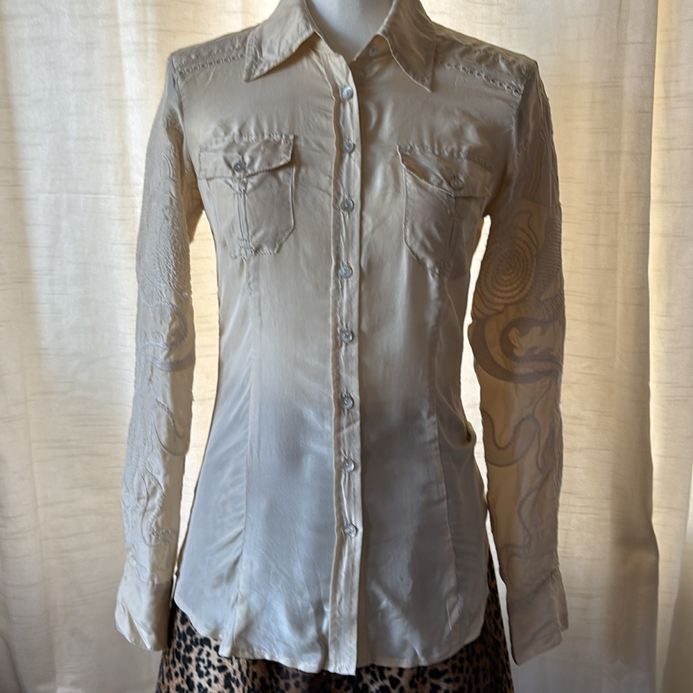 Da-Nang 100% silk button down